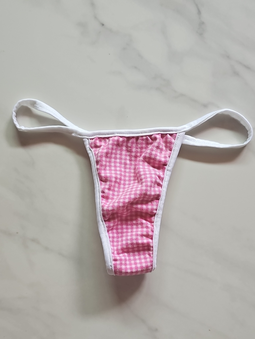 Pink Gingham Bikini Bottom